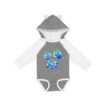 

Inktastic Blueberry Jellyfish trio-cute and fun Gift Baby Boy or Baby Girl Long Sleeve Bodysuit