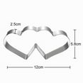 thumbnail image 6 of Farfi Stainless Steel Double Heart Valentine\'s Day Cookie Biscuit Pastry Cutter Mold (1 x Cookie Cutter), 6 of 6