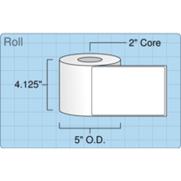 OnlineLabels 4" x 6" Inkjet Roll Labels - White Gloss - 1 Roll