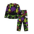 thumbnail image 2 of Kll Black Head African Woman Print Women'S Long Sleeve Pajamas With Pants Sleepwear Loungewear 2 Set-X-Large, 2 of 9