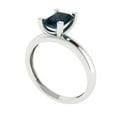 thumbnail image 2 of 1 ct Emerald Cut Natural London Blue Topaz Solitaire Engagement Ring for Women in 18K White Gold, 2 of 5