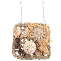 Bird Toys, Parakeet Toys Bird Foraging Toys Grass Mat Climbing Wall for Parakeet,Parrot,Cockatiel,Conure,Lovebird Straw Photo Color,1 x Bird Toys