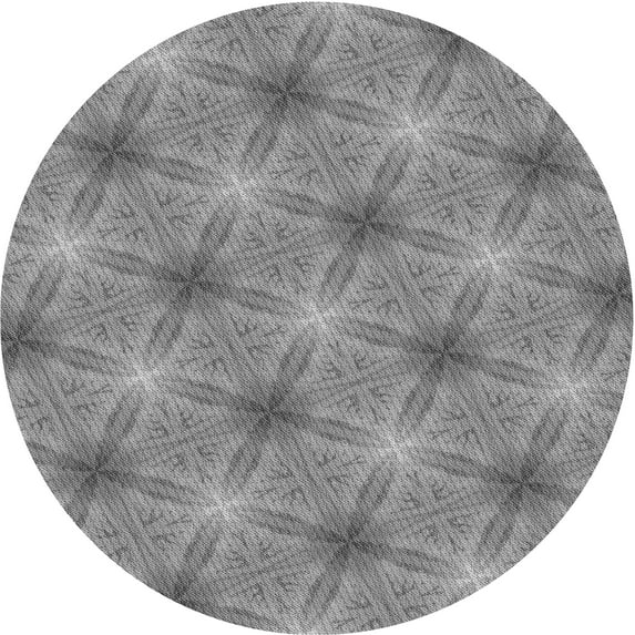 Ahgly Company Machine Washable Indoor Round Transitional Smokey Gray Area Rugs, 6' Round