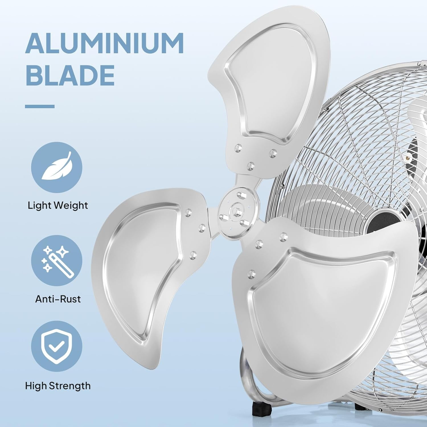 VINGLI 20'' Floor Fan, High Velocity Box Fan, UL Listed Heavy Duty Metal Floor Fan, High Power Industrial Fan with Adjustable Tilt, Metal Box Fan for Garage, Gym, Bedroom, Shop