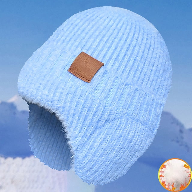Winter Warm Hat Children's Plush Knitted Wool Hat Cold Proof Ear Cover Head Cap