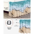 thumbnail image 3 of Summer Starfish Bed Skirt California King Size 16" Drop Coastal Beach Ocean Nautical Ruffled Wrap Around Bed Skirts Adjustable Elastic Bedskirt Dust Ruffle for California King Size Bed, 3 of 7