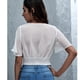 thumbnail image 2 of Mujer Volantes Manga Corta,Blusa Con Cuello En V Transpirable Mujer Top Corto Crop Top Resultados Impresionantes, 2 of 5