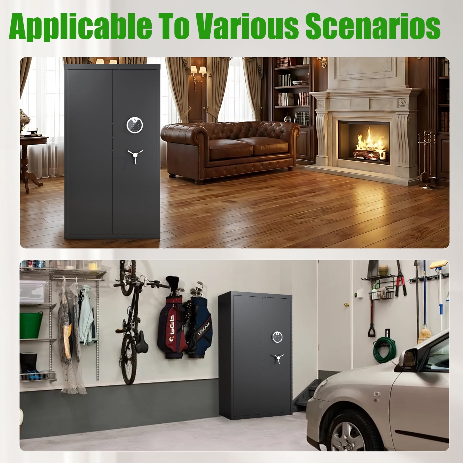 20-25 Large Heavy-Duty Gun Safe & Home Security Cabinet,Unassembled Gun Safe with Adjustable Shelf & Gun Rack, Gun Safe for Home and Shotgun, Gun Cabinet with Mute Function & Dual Alarm