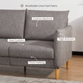 thumbnail image 4 of HOMCOM Modern Upholstered Loveseat Sofa for Bedroom, Compact Design, 4 of 10