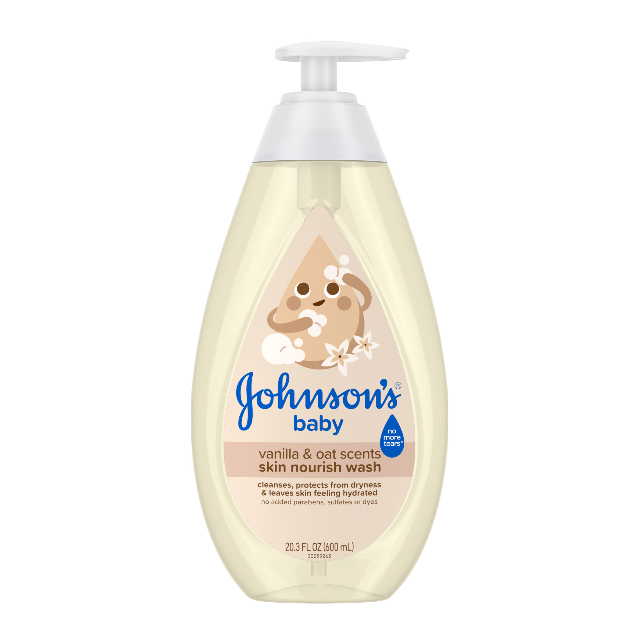 Johnson's Skin Nourish Baby Wash, Vanilla & Oat Scents, 20.3 fl. oz