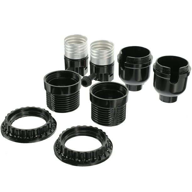 2pcs Light Socket E26/E27 Lámpara Socket retro enchufe con anillo para proyecto de bricolaje
