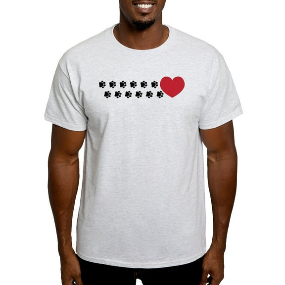 CafePress - Pawprint Hearts Light T Shirt - Men's Classic Graphic T-Shirt