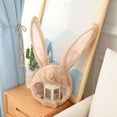 thumbnail image 2 of Xingzhi Cute Rabbit Hat with Adjustable Ears Warm Animal Soft Plush Light Brown, 2 of 9
