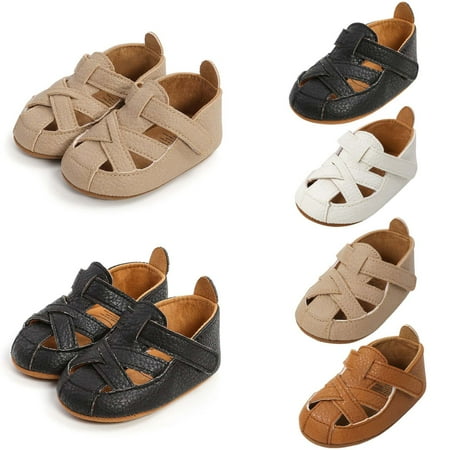 Hinvhai Lace Up Leather Sneakers for Baby Boys Girls Casual Soft Rubber Sole Infant Oxford Loafers Anti-Slip Toddler Soft Sole Comfotable Dress Shoes White 12-15Months
