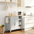 thumbnail image 2 of HOMCOM Wooden Rolling Kitchen Island on Wheels with Drawer for Dining Room, 2 of 10