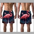 thumbnail image 3 of luoweisi Men's Beach Shorts Quick Dry Swim Trunks with Mesh Lining Flamingo M, 3 of 5