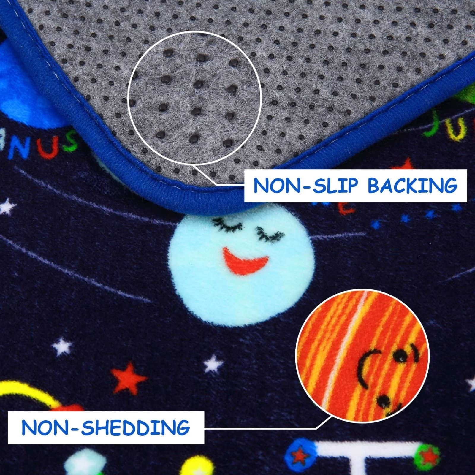 Kids Rug for Playroom Outer Space Kids Rug Solar System Carpet Alphabet Baby Play Mat Soft Nursery Rugs Non Slip Kids Rugs for Baby Crawling Toddlers, 8x10 Ft