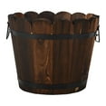 thumbnail image 2 of Colaxi Wood Barrel Planter Flower Holder Rustic Versatile Flowerpot Plant Container for Gardening Lover Patio Backyard Indoor Plants, 2 of 8