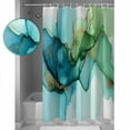 thumbnail image 3 of Abstract Art Marble Texture Shower Curtain Set ，Waterproof Fabric Shower Curtains Teal Green Gold Gradient Modern Art Shower Curtains for Bathroom,Bathroom Decor 36"x72", 3 of 6