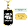 thumbnail image 3 of Trucker Grandpa Wivel Keychain Dog Tag Stainless Steel or 18k Gold, 3 of 10