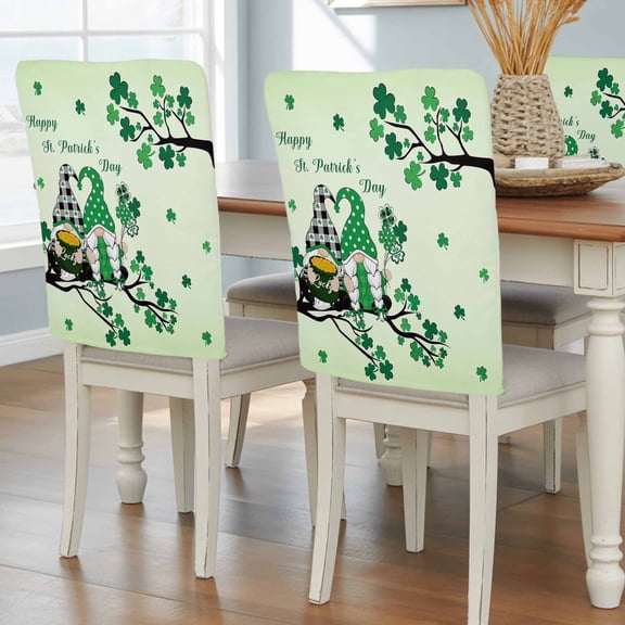 St. Patrick's Day Chair Back Covers, Removable Chair Covers for Dining Chairs Set of 4, Washable Chairs Slipcovers Back Seat Protector for Wedding Party 19"x20"