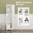 thumbnail image 5 of Metal Garage Storage Cabinet,Broom Closet Storage Cabinet,Utility Closet Cabinet for Broom,Garage,Kichen,White, 5 of 16