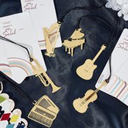 12Pcs Brass Bookmarks Musical Instrument Page Clips Book Marks Notebook Darts Book Markers with Tassel for Reading School Work Book