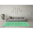 thumbnail image 3 of Ahgly Company Machine Washable Indoor Rectangle Checkered Turquoise Blue Modern Area Rugs, 8' x 12', 3 of 4