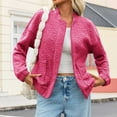 thumbnail image 6 of Guieoi Fall Coats Plus Size Women's Fall Lightweight Jackets Trendy Solid Color Long Sleeves Casual Zipper Tops Pink Black*Friday/Cyber*Monday Clearance, 6 of 7