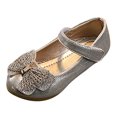 thumbnail image 1 of FhsagQ Chaussures Filles Pantoufles Brun Mode Été Sandales Enfants Filles Chaussures Décontractées Bout Rond Talon Bas à Crochet Boucle Strass Nœud Robe Danse Chaussures Enfants Chaussures Pantoufles Taille 10 Filles Tout-Petit Or 24, 1 of 1