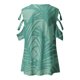 thumbnail image 4 of Gibobby Playera de Verano para Mujer Camiseta informal manga corta con cremallera y estampado retro para mujer(Verde de menta,XL), 4 of 5