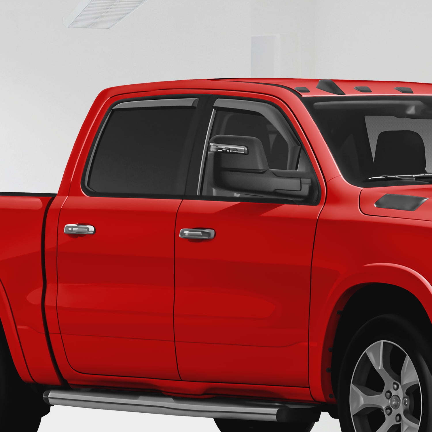 Voron Glass In-Channel Extra Durable Rain Guards for Trucks Dodge RAM 2500 3500 2019-2026 Crew Cab, Window Deflectors, Vent Window Visors, 4 Pieces - 220010v