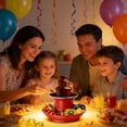 thumbnail image 6 of ZOURIH 3-Tier Mini Chocolate Fondue Fountain - 7 oz Capacity for Parties,Weddings,and Family Gatherings,Red, 6 of 8