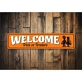 thumbnail image 2 of Welcome Trick Or Treaters Halloween Aluminum Metal Decor Sign - 4x18 inches, 2 of 4