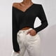 thumbnail image 1 of Suéter de cuello en V para mujer, suéter holgado de color liso con cuello en V, suéter, abrigo, suéter para mujer, 1 of 6