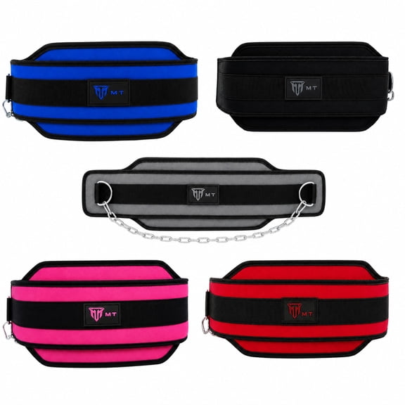 MT Weight Training Dip Belt with Heavy Duty Steel Chain - Black