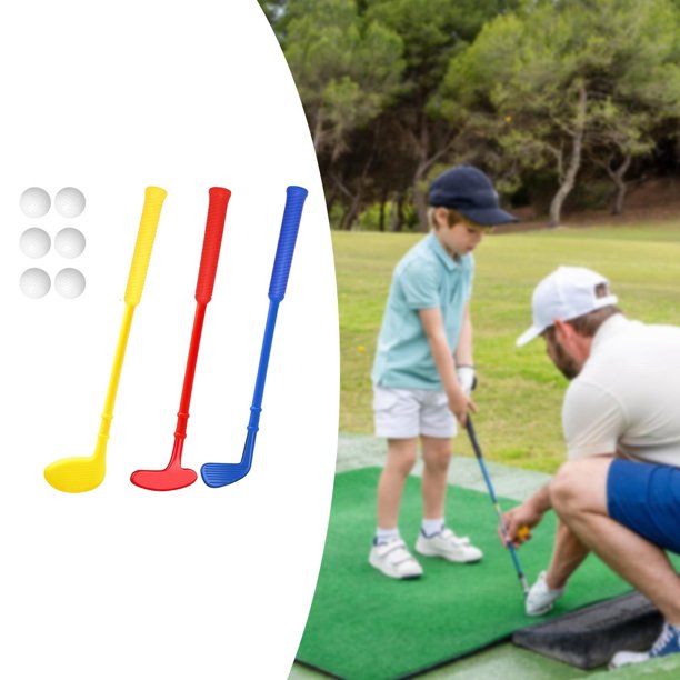 Mini Golfs Play Juego de juegos de entrenamiento deportivo Regalos de juego en el patio trasero con pelotas y club para niños de 6 7 8 años de 9 años longitud 50 cm