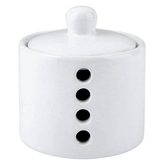 Santa Barbara Design Studio Garlic Keeper Modern Ceramic Countertop Garlic Storage Container, 4" x 3.75", White