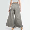 thumbnail image 4 of Womens Denim Wide Leg Pants Elastic Waist Palazzo Pants Drawstring Flowy Culottes Casual Travel Light Blue XL, 4 of 5