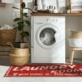 thumbnail image 3 of Ottomanson Non-Slip Rubberback Text 2x5 Laundry Room Runner Rug, 20" x 59", Red, 3 of 8