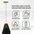 thumbnail image 3 of Frugality Handheld Electric Milk Coffee Cappuccino Drink Cream Frother Mixer Stirrer Foamer Egg Beater Whisk Latte Accessories - Black, 3 of 7