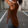 thumbnail image 4 of Casual Tops Cuello Redondo sin Mangas Base Top para las Mujeres, Moda Tee Ligero Poliéster Suave para el Uso Diario, 4 of 6