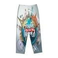 thumbnail image 4 of Balery Travel Around The World print Women's Pajama Pants,Ultra Lightweight Pjs,Lounge Pant-Small, 4 of 9