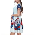 thumbnail image 2 of Disketp Cute Gnomes in USA1 para Vestido de Manga Corta para Mujeres, Vestidos de Verano para Mujeres, Casual y Holgado para la Playa, 2 of 6