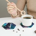thumbnail image 6 of Pofeuu Colorful Plant Wolf Print Leather Coasters Set of 6, Round Cups Mugs Mat Pad for Home Kitchen Heat Resistant Drink Coasters,Hexagon, 6 of 7