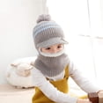 thumbnail image 3 of Gorro de invierno con orejas de gato para bebés y niños, gorro de punto con capucha y forro polar MFZFUKR CJWUS-6038, 3 of 5