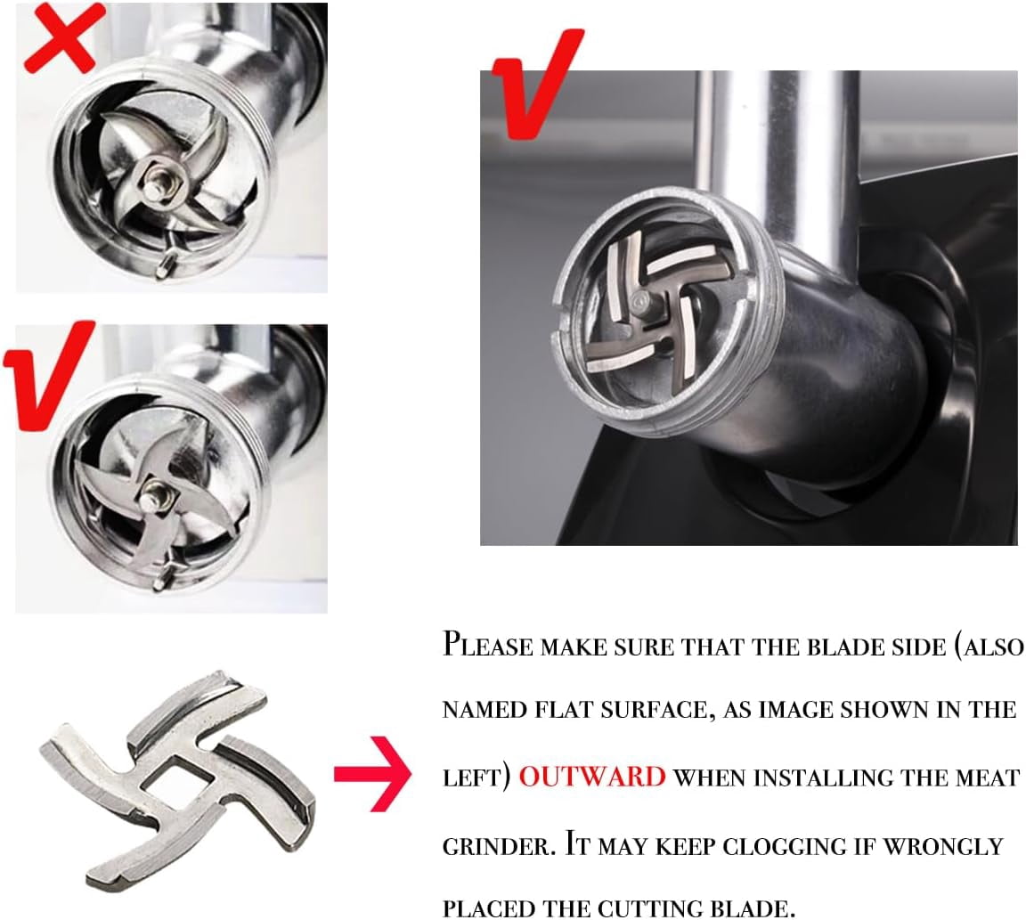 -G31 Electric Meat Grinder - 800W  Power Stainless Steel Sausage Maker with 3 Plates