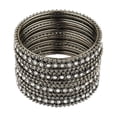 thumbnail image 3 of Efulgenz Boho Oxidized Bangles CZ Crystal Metal Indian Bracelet Bangle Set Jewelry for Women, 3 of 5