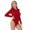 A Burgundy, variant on renvena Women One-Piece Turn-down Collar Long Sleeve Button Down Easy Care Work Bodysuit Shirt