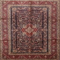 thumbnail image 1 of Ahgly Company Machine Washable Indoor Square Traditional Orange Salmon Pink Area Rugs, 5' Square, 1 of 7